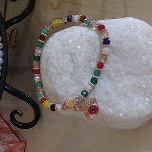Multi color evil eye bracelet